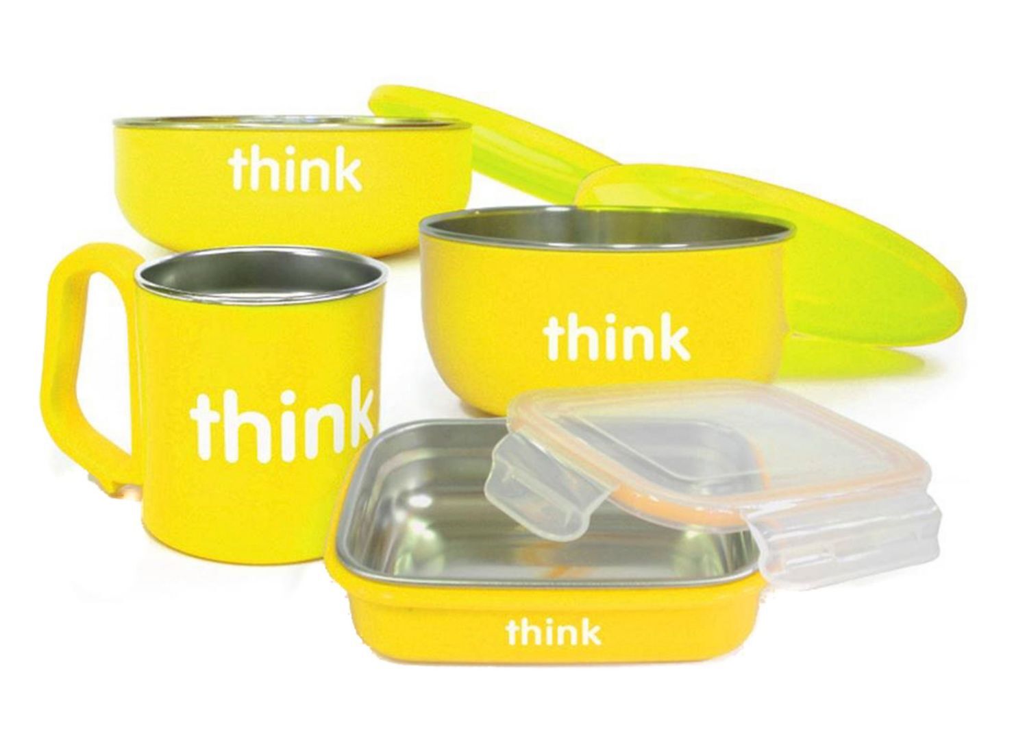 Set Thinkbaby de Comida Libre BPA Amarillo - Lactancia y Cuidado | Paris.cl