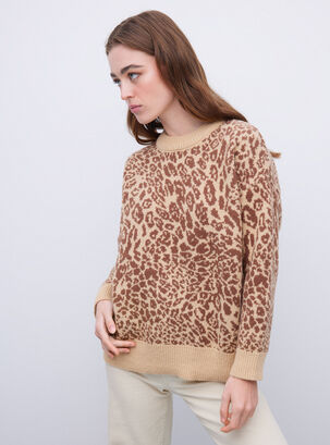 Sweater Animal Print,Beige,hi-res