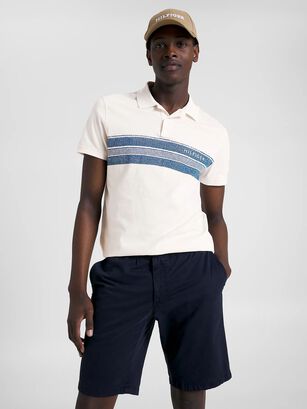 Polo Regular Fit Stripe Placement Blanco Tommy Hilfiger,hi-res
