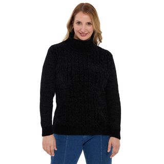 Sweater Mujer Trenzado Casual Negro Fashion´s Park,hi-res