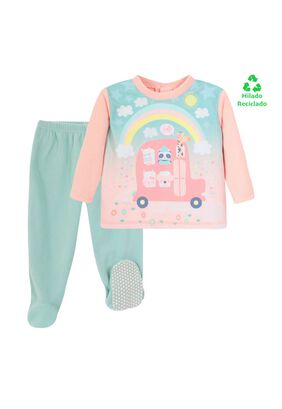 Pijama Bebé Niña Polar Sustentable H2O Wear Naranjo,hi-res