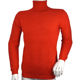 Sweater Hombre Elasticado Cuello Alto Beatle Rojo,hi-res