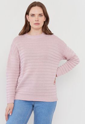 Sweater Mujer Lineas Lurex Palo Rosa I Corona,hi-res