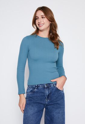 Camiseta Mujer Azul Seamless Family Shop,hi-res
