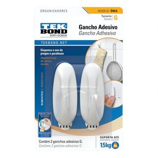 TEKBOND Ganchos / Clavos Adhesivos Para Cuadros M - 1kg 2un. Tekbond