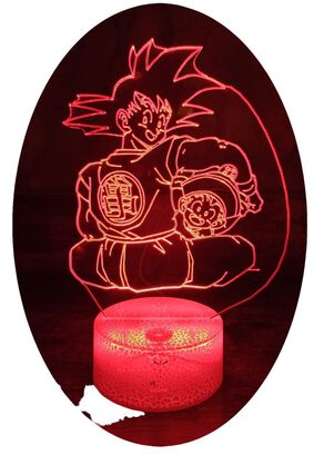 Lámpara ilusión 3D Goku y Gohan Niño 7 Colores Led,hi-res