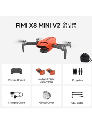 Xiaomi FIMI Drone X8 MINI V2 PLUS Combo (Bateria extra + Bolso) (Color Naranjo),hi-res