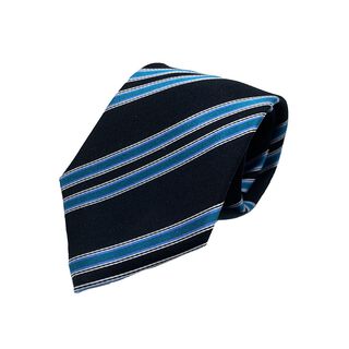 Corbata Seda Diseño Rayas Azul 8cm,hi-res