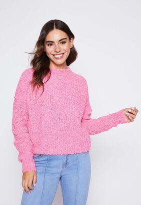 Sweater Mujer Fucsia Chenille Motas Family Shop,hi-res