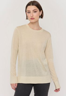Sweater Mujer Lurex Ecru Corona,hi-res