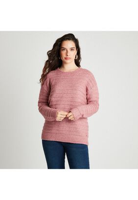 Sweater Con Lurex y Línea En Relieve Rosado,hi-res