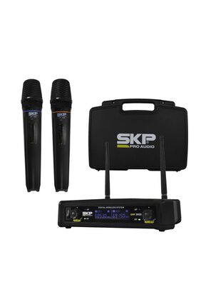 Micrófono Doble Inalámbrico SKP UHF 300D,hi-res