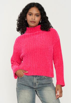 Sweater Mujer Chenille Rib Fucsia Corona,hi-res