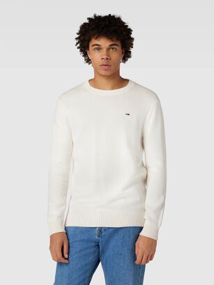 SWEATER ESSENTIAL SLIM FIT BLANCO TOMMY JEANS,hi-res