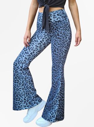Flare Pants MLK Animal print Azul Mujer,hi-res