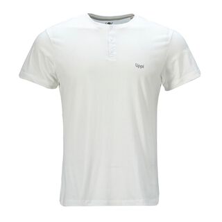 Polera Hombre Henley Organic T-Shirt Blanco Lippi,hi-res