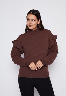 Sweater Mujer Café Vuelos Family Shop,hi-res