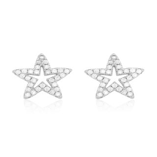 Aros de Plata Esterlina 925 Estrella Circon,hi-res