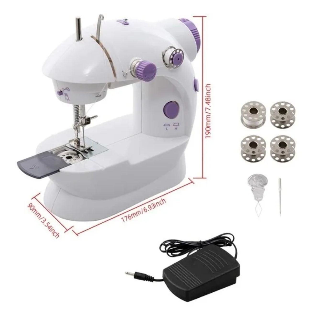  Drfeify Juguete de máquina de coser para niños, máquina de coser  eléctrica portátil de tamaño mediano, juguetes para niños principiantes :  Juguetes y Juegos